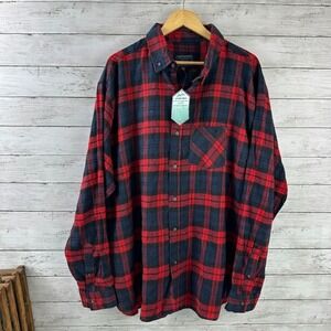 Men's Flannel Shirt Jackson Hole Size 2XL‎ NWT Red Blue Plaid Outdoor Lumberjack